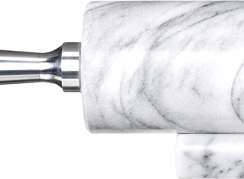 8648 Marble Rolling Pin and Base with Aluminum Handles, 2.5 x 17.5 x 3 inches... - Image 3 of 4