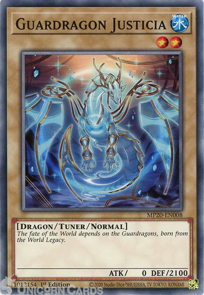 MP20-EN008 Guardragon Justicia Common 1st Edition Mint Yu-Gi-Oh! Card