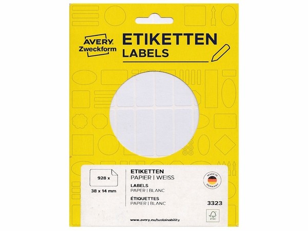 1X 928 Vielzweck Etiketten Von Avery Zweckform 38X14 Mm Weiß-image
