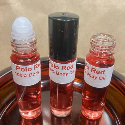 Polo Red Inspired 3Roll-On Bottles of 100% Scented Body Oil