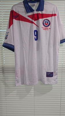 CHILE Away World Cup France 1998 - Retro - Soccer - ZAMORANO - XL