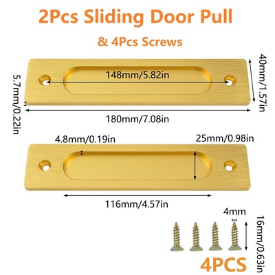Türgriff Griffe 2Pcs Modern Style Versenkt Zug 180*40mm Door Handle Türklinken