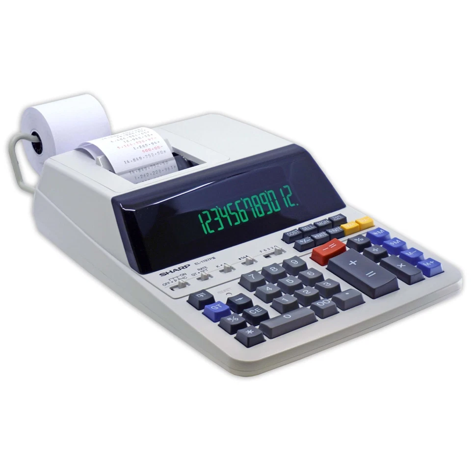 EL-1197PIII Heavy Duty Color Printing Calculator with Clock and Calendar - Image 3 of 4