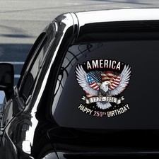 Patriotic 250th Anniversary Stickers 3Pack Jumbo Vinyl Decals for Cars,