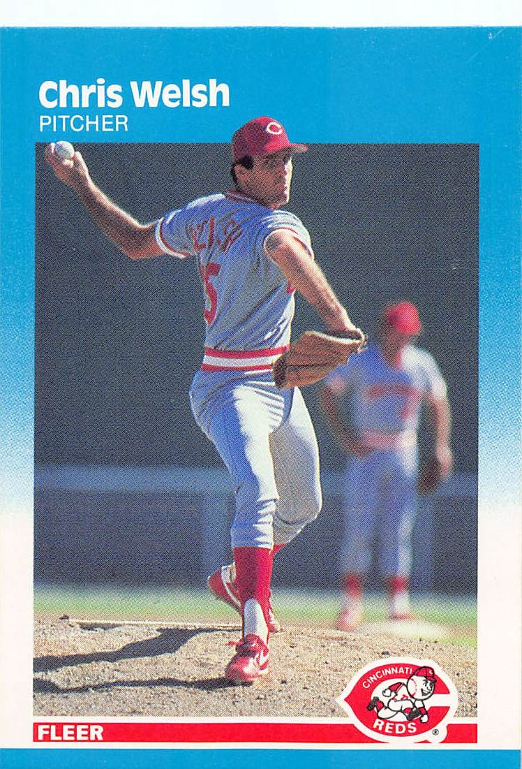 Chris Welsh 1987 Fleer 217 Cincinnati Reds Baseball Card