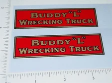 Pair Buddy L Red/Gold Wrecking Truck Stickers BL-107