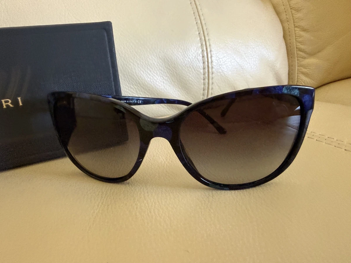 BVLGARI Cat eye Sunglasses BV6096 20204L Blue/Blue Grey Gradient Lens Retro BVLGARI Vintage Sunglasses Oval Gold Squared Aviator 109  main image 4