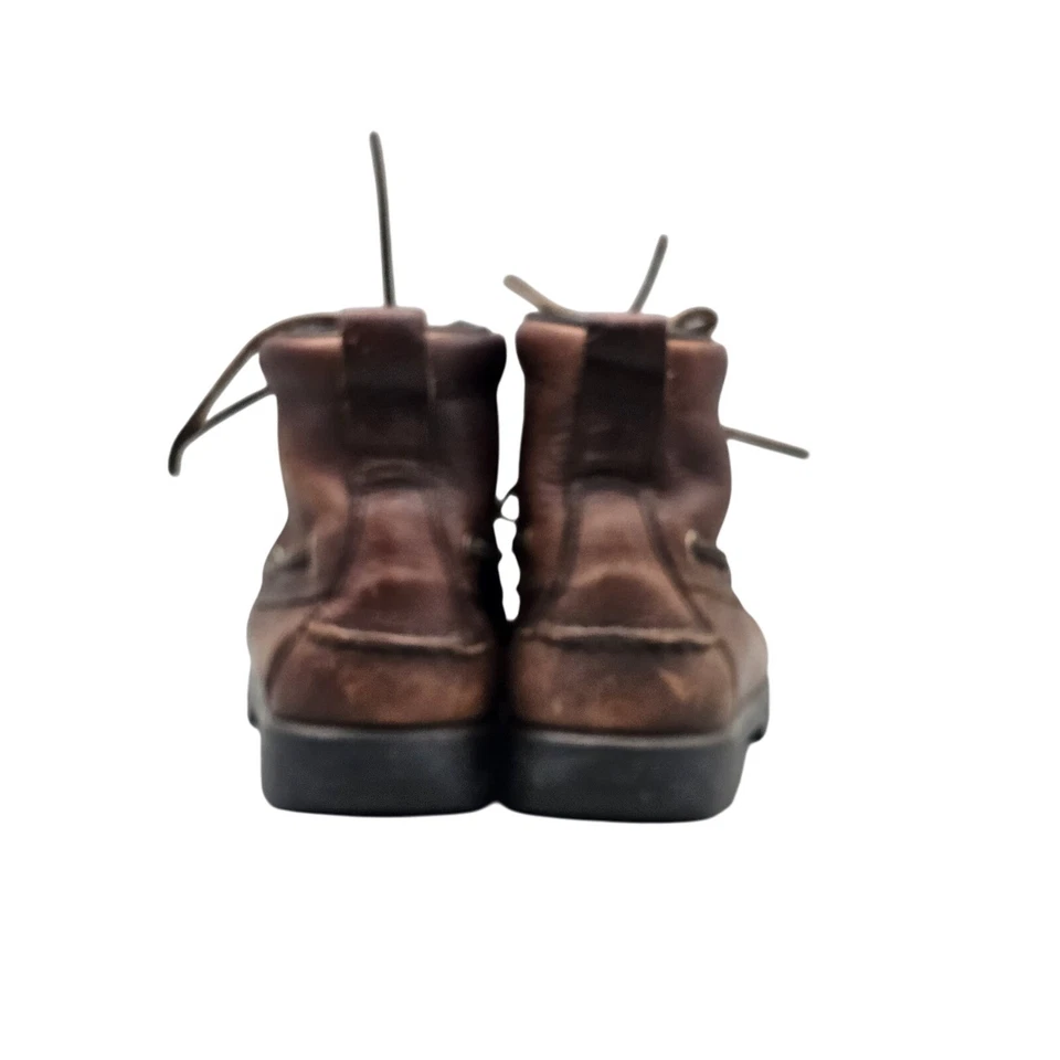American Eagle Women's Size 10 M VTG Dunkirk Brown Leather Moc Toe Boots Shoes - Image 4 of 4