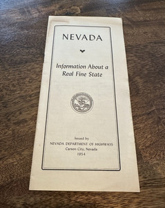 1954 Nevada Dept. of Highways Booklet "Information About a Real Fine State"
