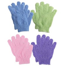 4 Pair Shower Bath Gloves Exfoliating Wash Skin Spa Massage Body Scrubber5519