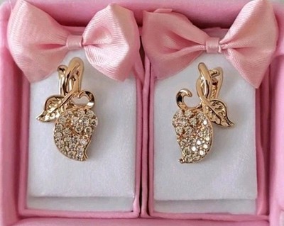 Luxus Walzgold 14k Ohrringe with sample 585RG Vintage Style, Geschenk für Sie 