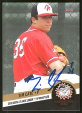 2019 Hagerstown Suns TIM CATE Signed Card autograph auto NATIONALS UCONN
