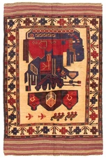 Vintage Oriental Hand-Knotted Carpet 3'11" x 5'7" Traditional Wool Area Rug