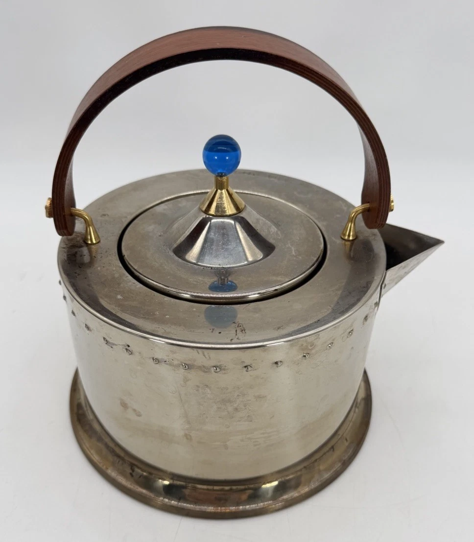 Vintage Bodum Ottoni Stovetop Kettle Tea Pot Design C. Jorgensen Italy Blue Gem