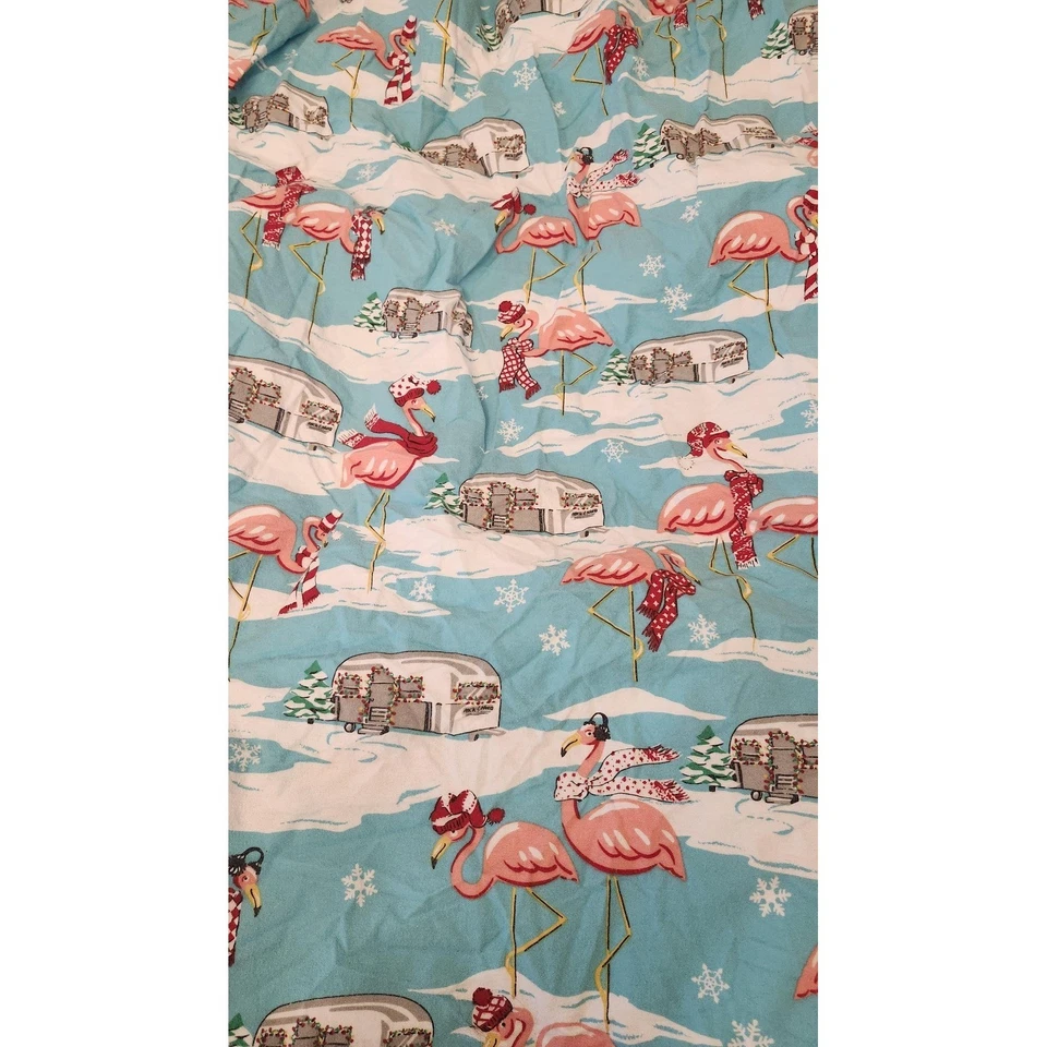 Sábana Ajustable Nick & Nora Franela Reina Invierno Flamenco Cámper Navidad Foto 4 de 4