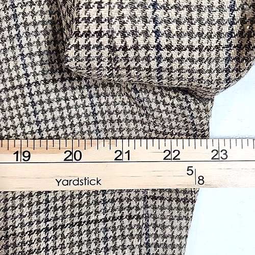 Stafford Houndstooth Silk Worsted Wool Linen Blend Blazer 42R Brown Sports Coat - Picture 10 of 14