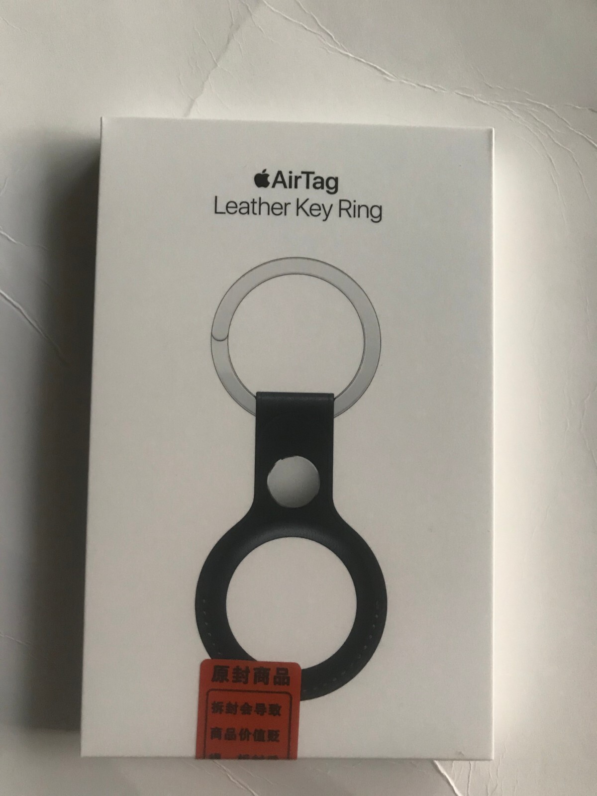 New Genuine OEM Apple AirTag Leather Key Ring in Midnight – Original in Box