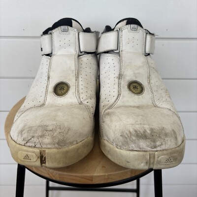 Vintage 2004 Adidas T-Mac 4 White/ Black Shoes Mens Size 14 RARE