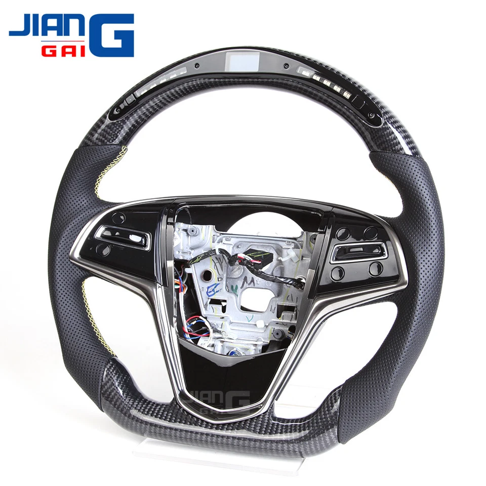 LED Carbon Fiber Spport Steering Wheel for For Cadillac ATS-L ATS-V 2013-2019 - Image 4 of 4