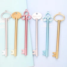 30PCS Retro key gel pen metal key black fountain pen key modeling gel pen