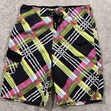 Maui and sons mens sharks drawstring Lined Stretch Swim Shorts Size small