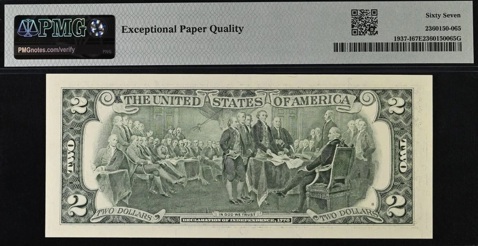 2003 $2 PMG 67EPQ 1988A & 2003A $1 67EPQ - 3 Matching Low Serial Number 00006566 - Image 3 of 4