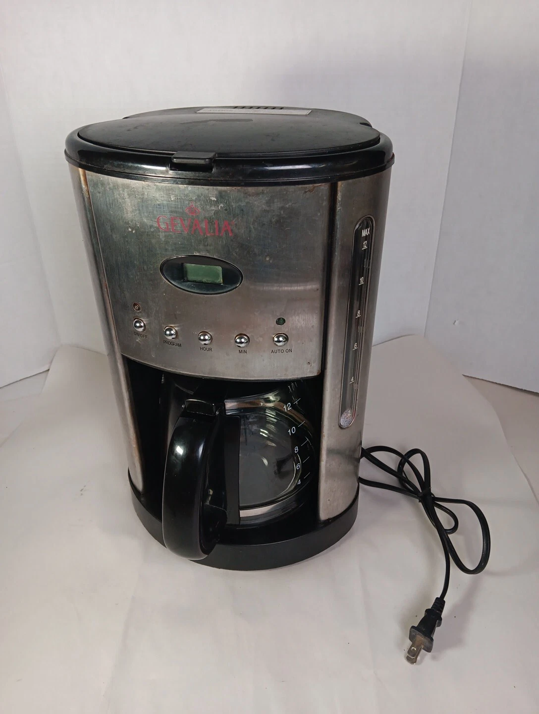 Gevalia 12 Cup Programmable Coffee Maker CM500 Stainless Steel Tested Works