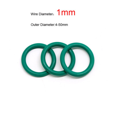 Oil Resistant FKM Seal Fluorine Rubber O-Ring Sealing 4~50mm OD x 1mm Wire Dia.