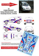 DECALS 1/43 REF 0023 FORD ESCORT AURIOL RALLYE MONTE CARLO 1997 WRC RALLY