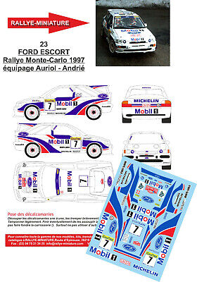 DECALS 1/43 FORD ESCORT COSW AURIOL RALLY MONTECARLO 1997