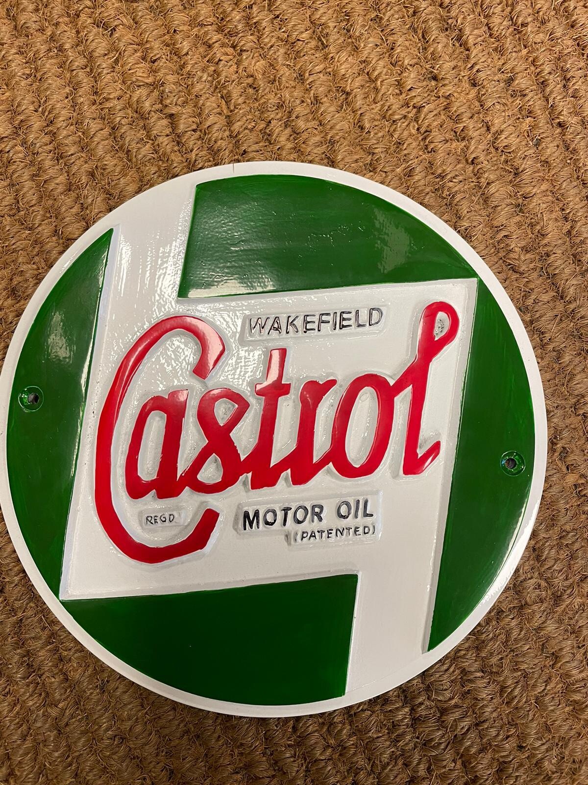 Castrol sign vintage Castrol motor oil Wakefield metal cast logo