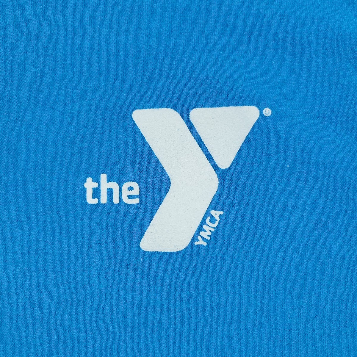 The YMCA Shirt Men's Small Blue Logo Graphic Tee Crew Neck