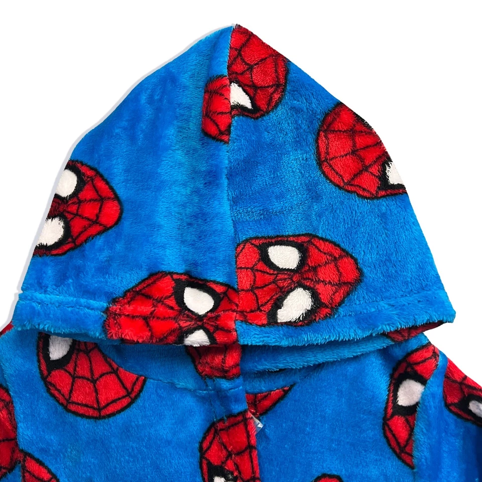 Плюшевый мягкий коралловый флисовый халат с капюшоном для мальчиков Spiderman - Изображение 4 из 4