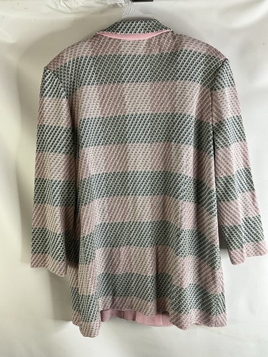 New MISOOK Womens XL Double Breasted Color Block Knit Blazer Jacket - Picture 6 of 7