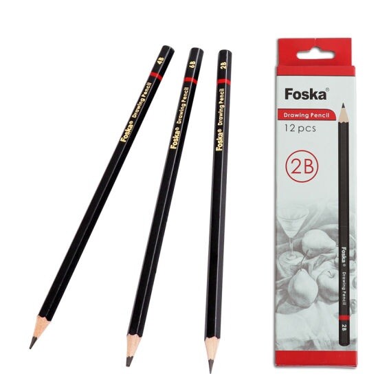  - Pack Of 12 2B Wooden Drawing Pencils - Image 2
