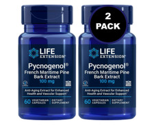 Life Extension Pycnogenol French Maritime Pine Bark Extract 100 mg Vcaps 2-Pack