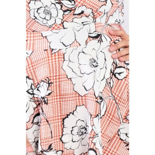 Floral Short Skort Mini V-Neck Romper - Plus - 1X, 2X & 3X - Image 4 of 4