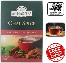 Ahmad Black Tea Chai Spice Exclusive Quality 100% Ceylon Tea100g Cinnamon ginger