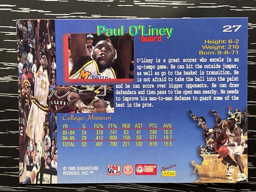 Signature Rookies Draft Day 1995/Paul O'Liney #27 38000 - Imagen 2 de 2