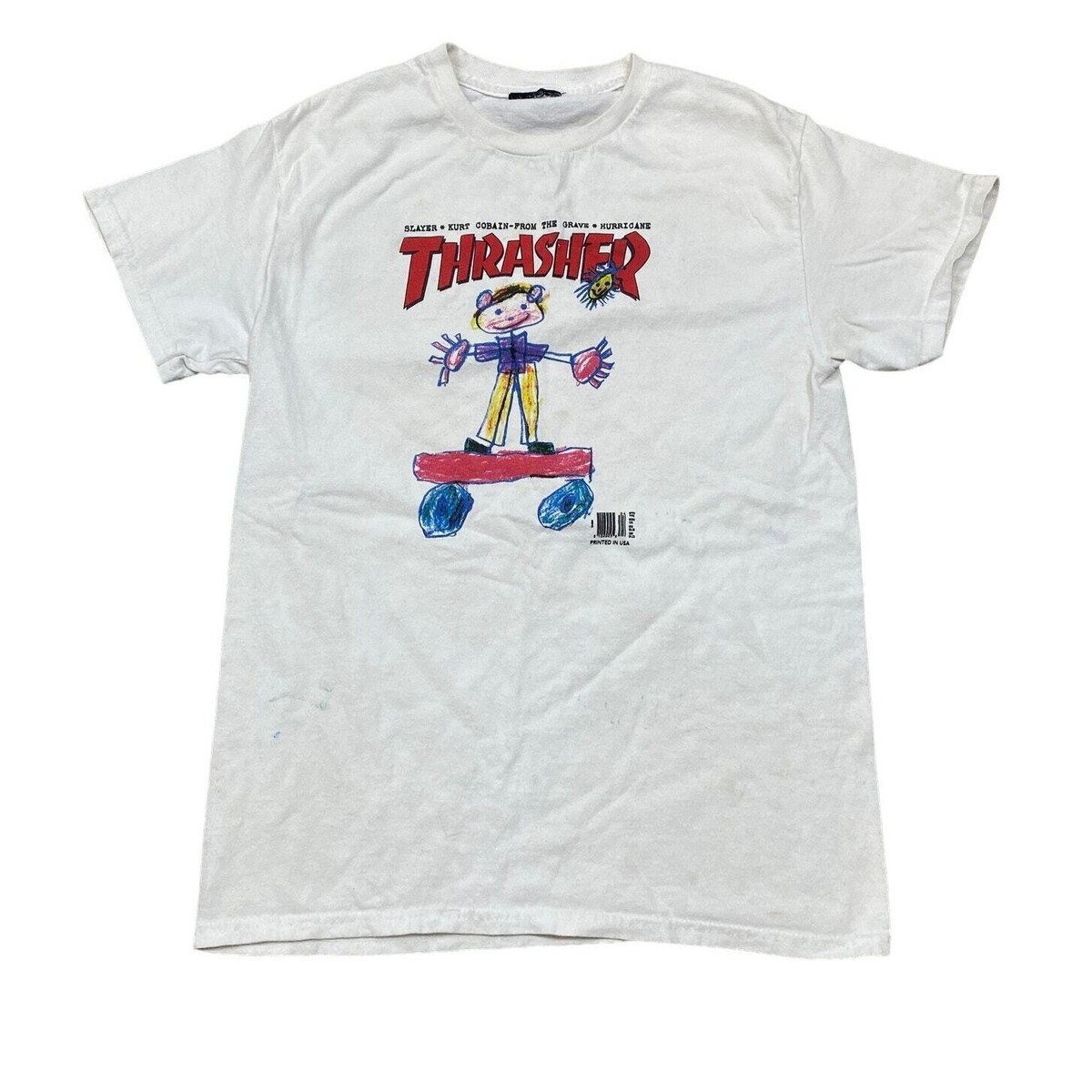 Thrasher Magazine Kid Cover Kurt Cobain T Shirt Men's S Y2K