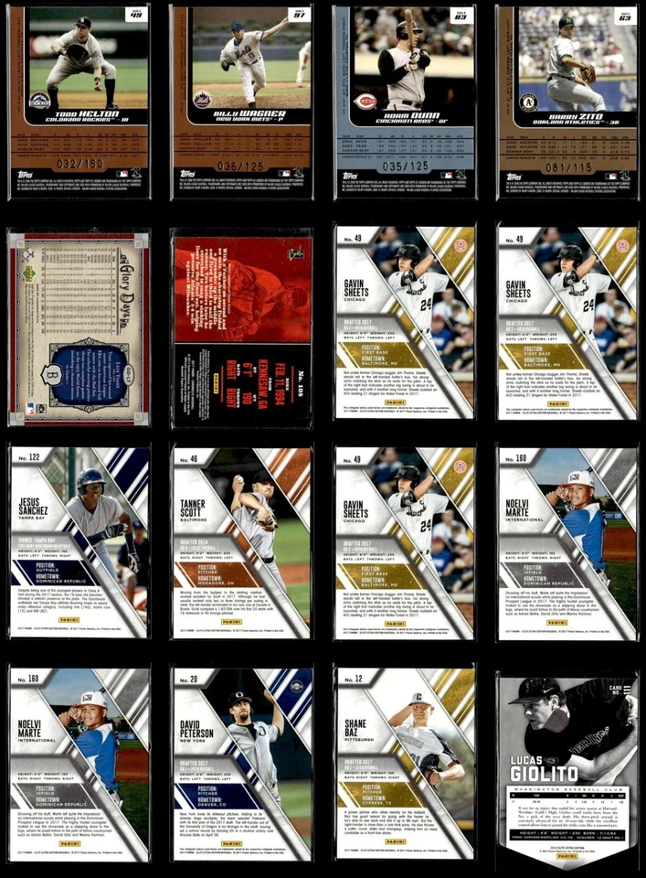 (32) Lote de tarjetas de béisbol numeradas en serie varios años/marcas ¡valor de novatos! Foto 4 de 4