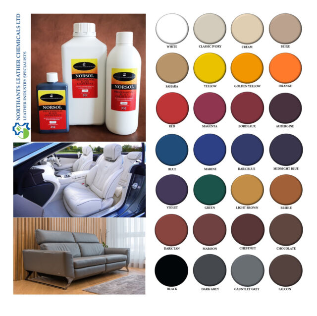 NORSOL Colorante pelle colorante ricolorante vernice pigmento Industry Std 100 ml-