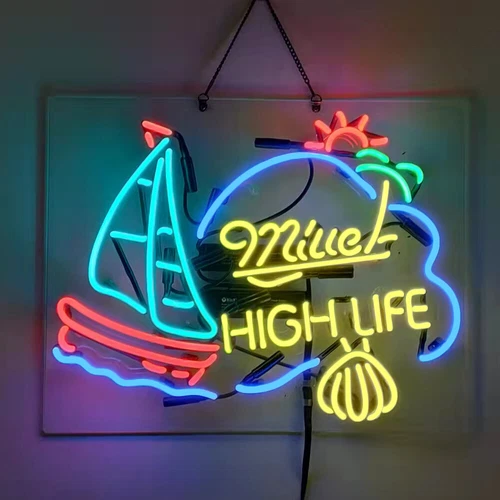 High Life Neon Beer Sign Home Bar Store Pub Decor Vintage Neon Bar Signs 19x15