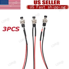 3 Pack Mini Push Button Pre-Wired Momentary N/O OFF-ON Switch Plug 12V 5AMP SPST