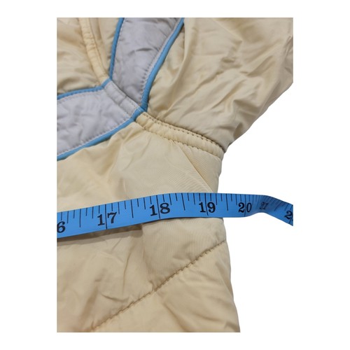 Abercrombie & Fitch Jacket Women's M Butter Yellow Puffer Full Zip Pockets Nylon - Picture 6 of 11