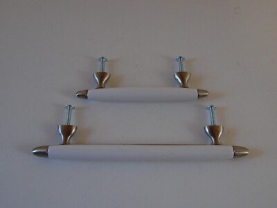 Hickory Hardware 5,  3 , ''  white brushed metal mid century modern drawer pulls