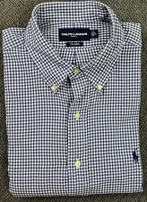 Polo Ralph Lauren Men’s Golf Tilden Button Down Blue Checkered Shirt LARGE