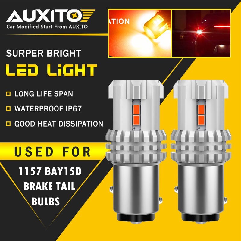 AUXITO P21/5W 380 1157 BAY15D RED LED Brake Tail Stop Indicator Light Bulbs 12V
