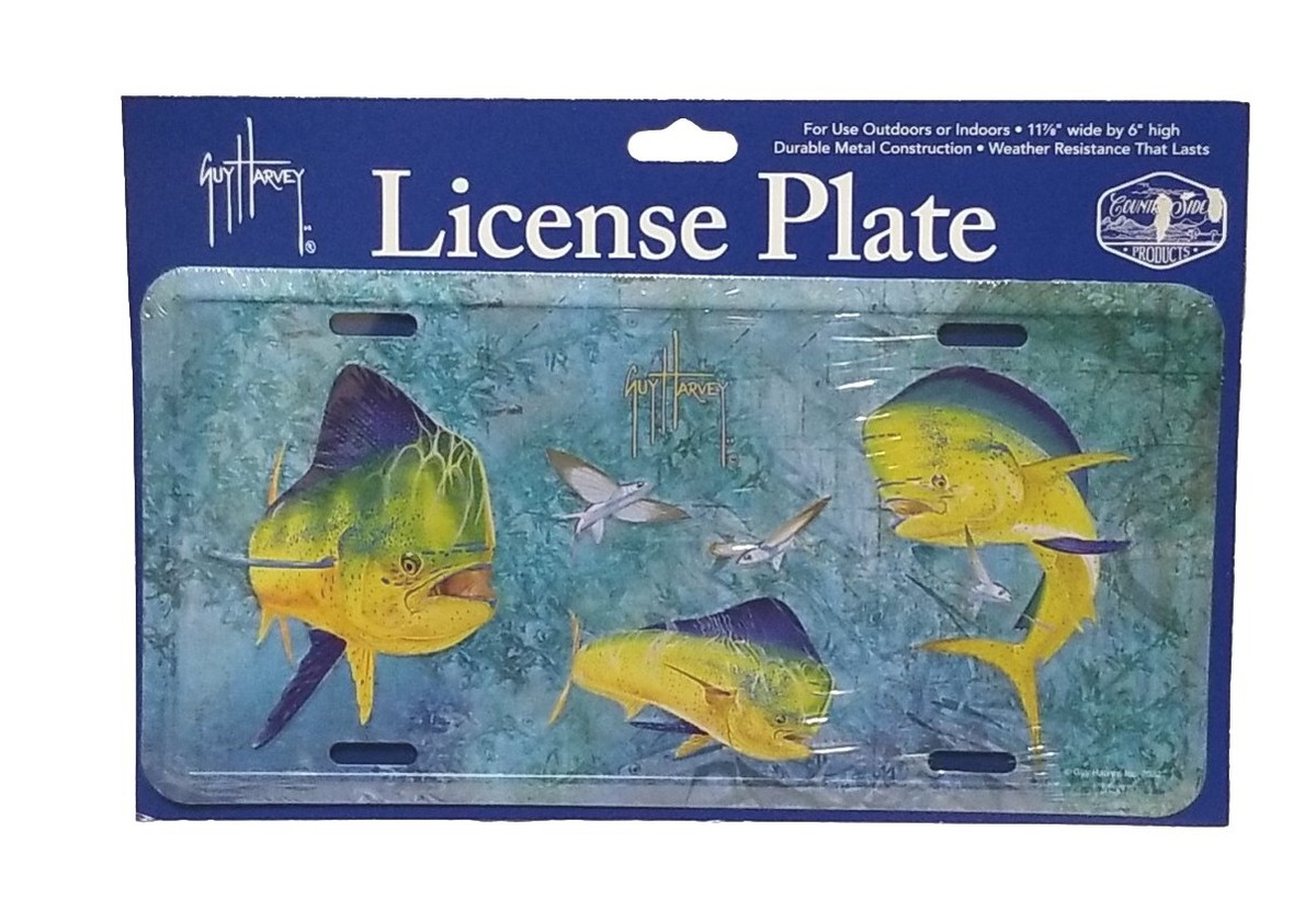 Plaque d'immatriculation officielle authentique Guy Harvey