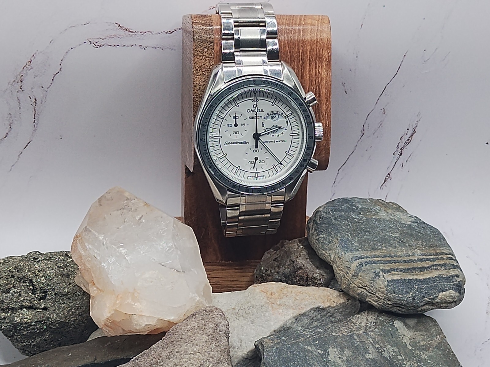 Stainless Steel Case Modified OMEGA X Swatch MoonSwatch White